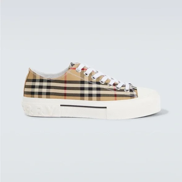 Burberry | Shoes | Burberry Plaid Canvas Sneakers In Tan And 